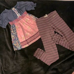Matilda Jane dress with pants with ruffles floral pattern